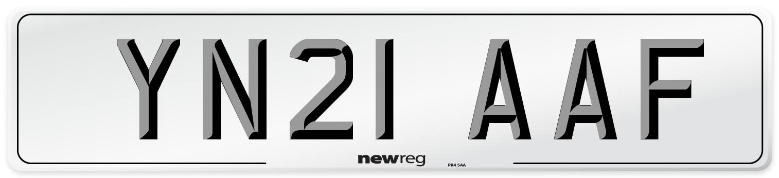 YN21 AAF Number Plate from New Reg